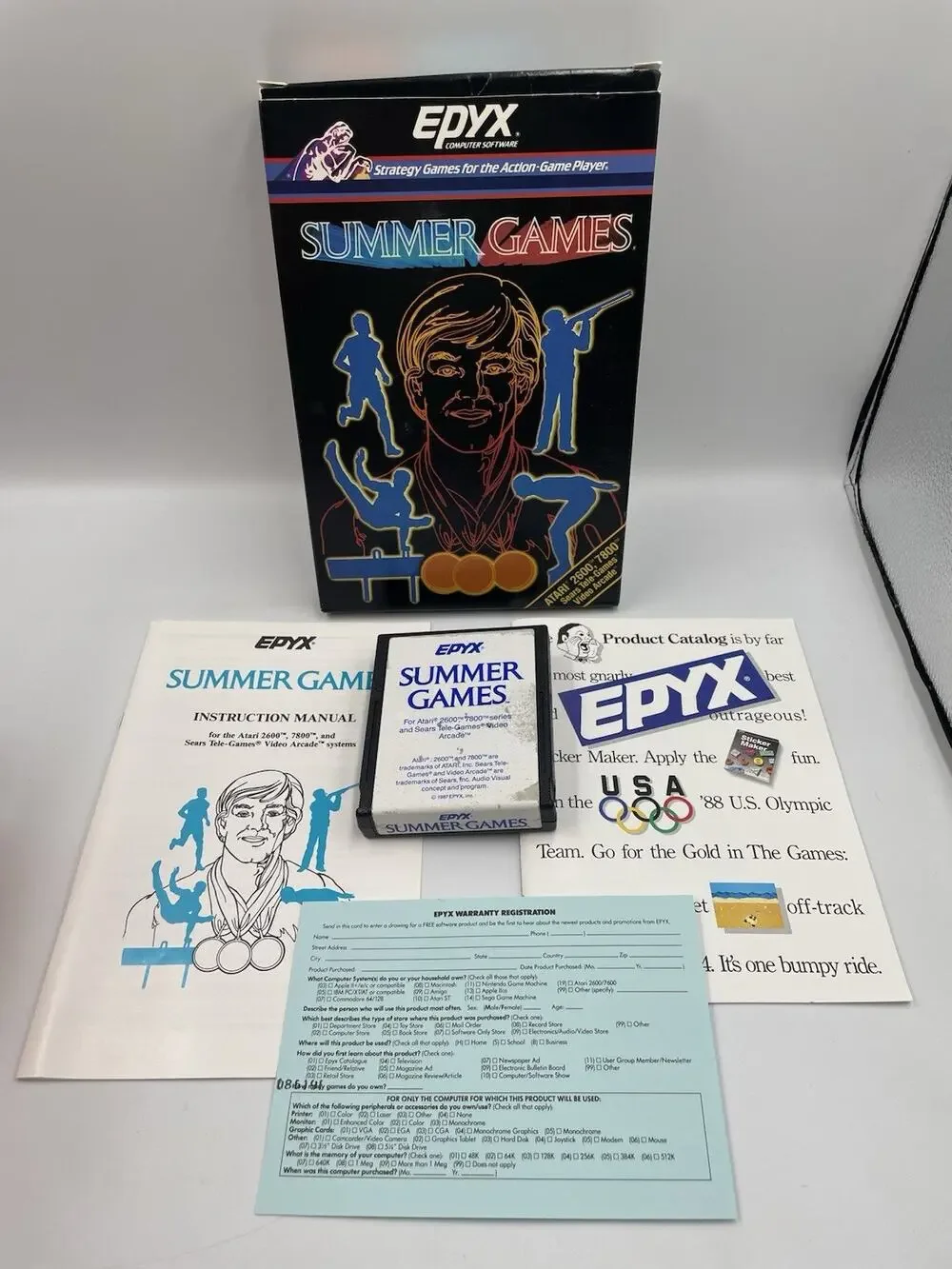 Summer Games for Atari 2600, 7200 1984 EPYX Complete With Manual